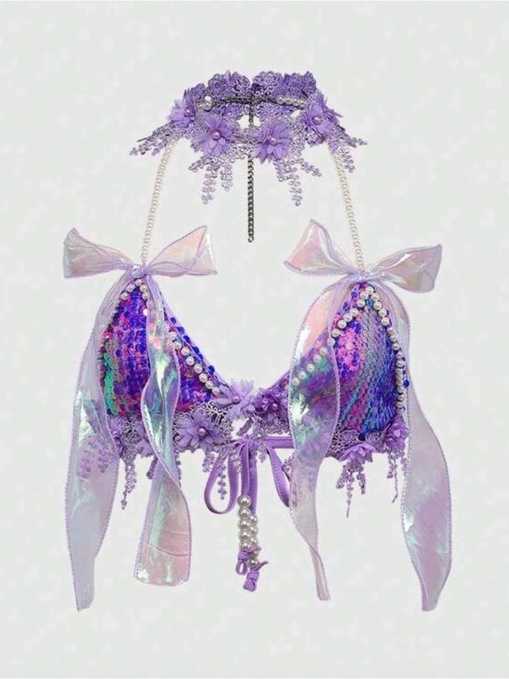 Lilac Ruffle Corset Rave Set - Picture 15 of 16